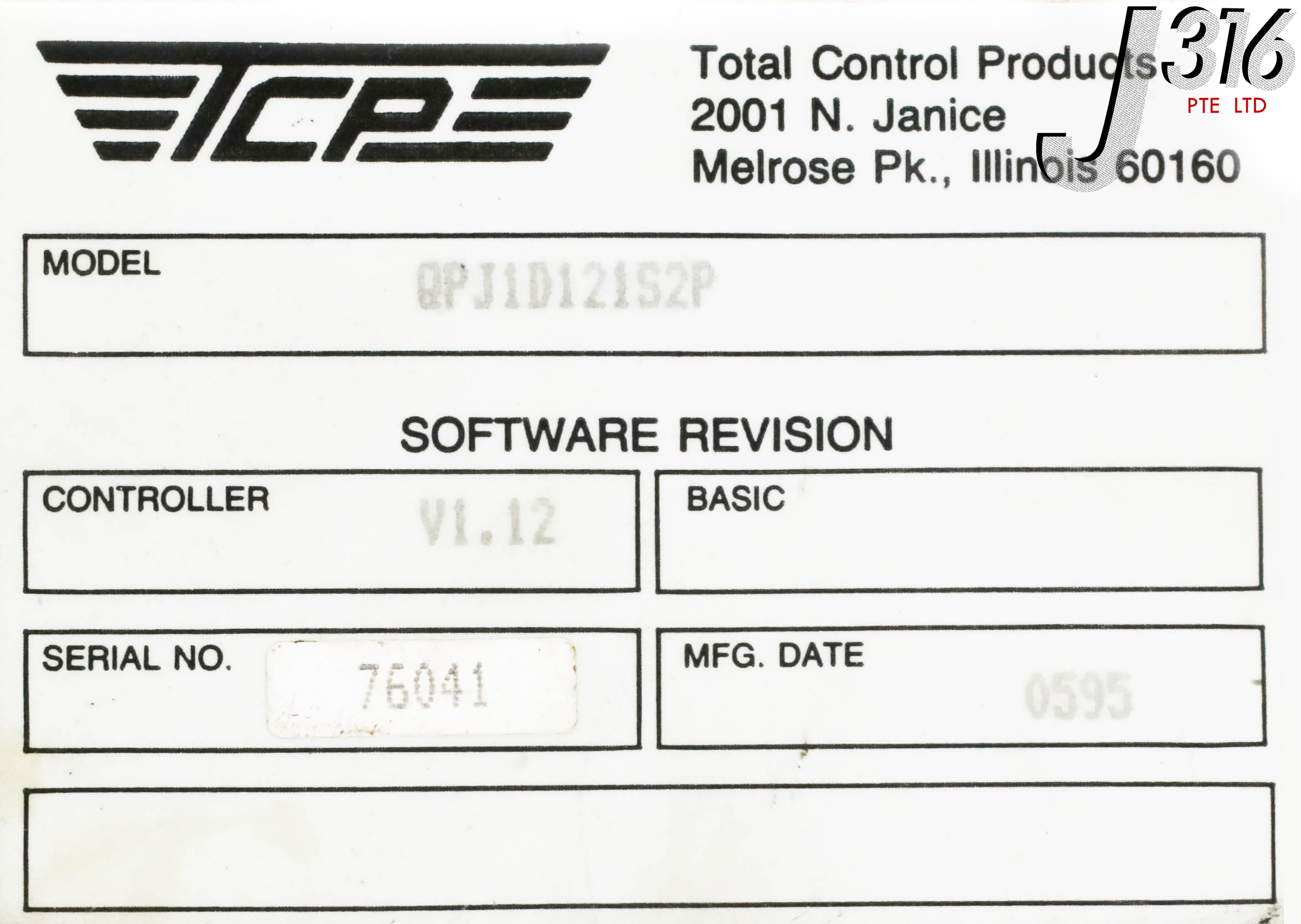 13710 TCP QUICKPANEL JR OPERATOR I/F WITH COMM MOD PARTS